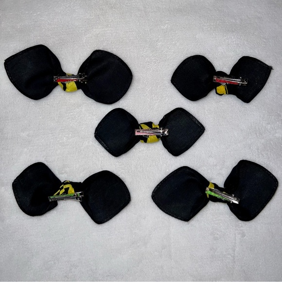 Black and Yellow Knot Bandana Knotted Hair Bow - Picture 10 of 11